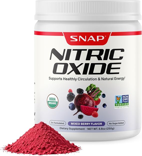 Snap Supplements USDA Organic Beet Root Powder, Mixed Berry, 30 Servings