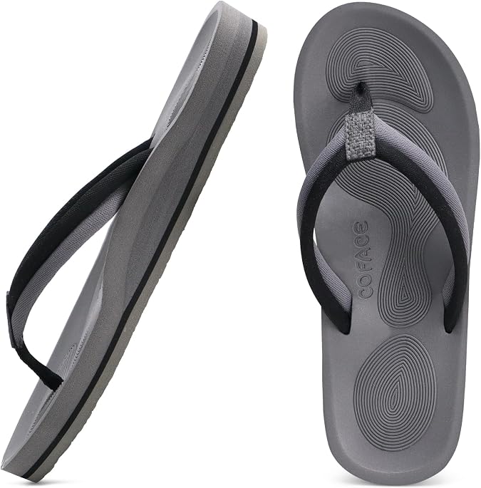 COFACE Flip Flops For Women with Arch Support Comfortable Yoga Mat Orthopedic Sandals Lightweight Womens Flip-Flop