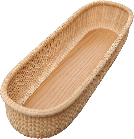 Nantucket Basket Basket Tea Fruit Basket Handicraft Storage Basket Desktop Organizer Woven Rattan Handwoven rattanStorage Basket and Home Organizer Bins (Longer length)