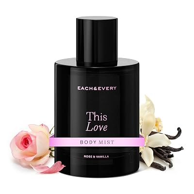 Each & Every Hair and Body Mist for Women and Men - 100% Natural Fragrance Body Spray for Women - Vegan & Cruelty-Free - This Love Scent Rose & Vanilla