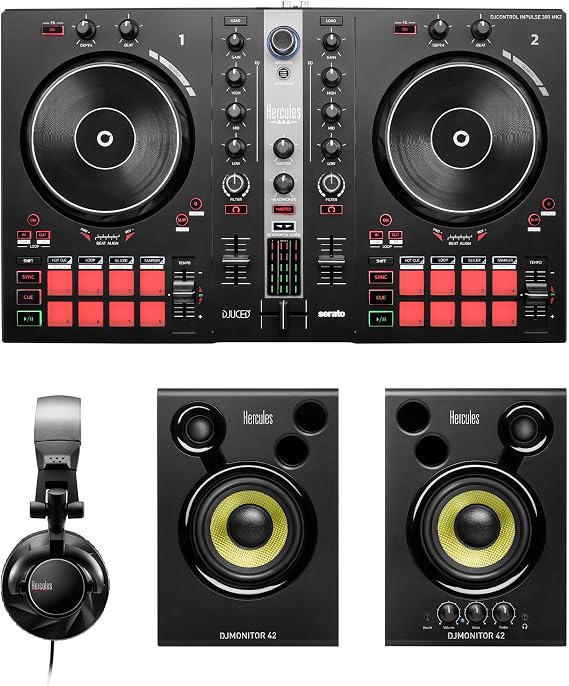 Hercules DJ Essentials Kit - Complete Starter Kit with Software & Tutorial