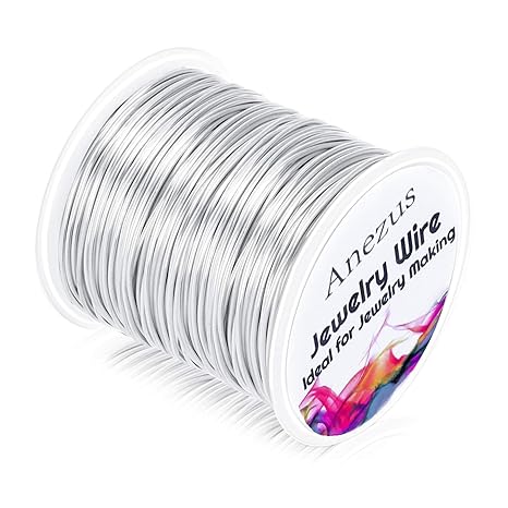 anezus 20 Gauge Jewelry Wire, 28 Yards Craft Wire Tarnish Resistant Copper Beading Wire for Jewelry Making Supplies and Crafting(Silver)