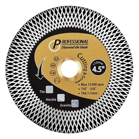 Diamond Cutting Disc 115mm x 1.7mm x 22.23mm Dual Function Porcelain Blade for Cutting and Grinding Ceramic Tiles Porcelain Granite Marble