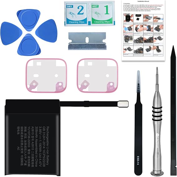 for Watch Series 8 45mm Battery Replacement Kits (New Upgraded) Compatible with Apple Watch 8 with Installation Manual and Repair Tool Kits