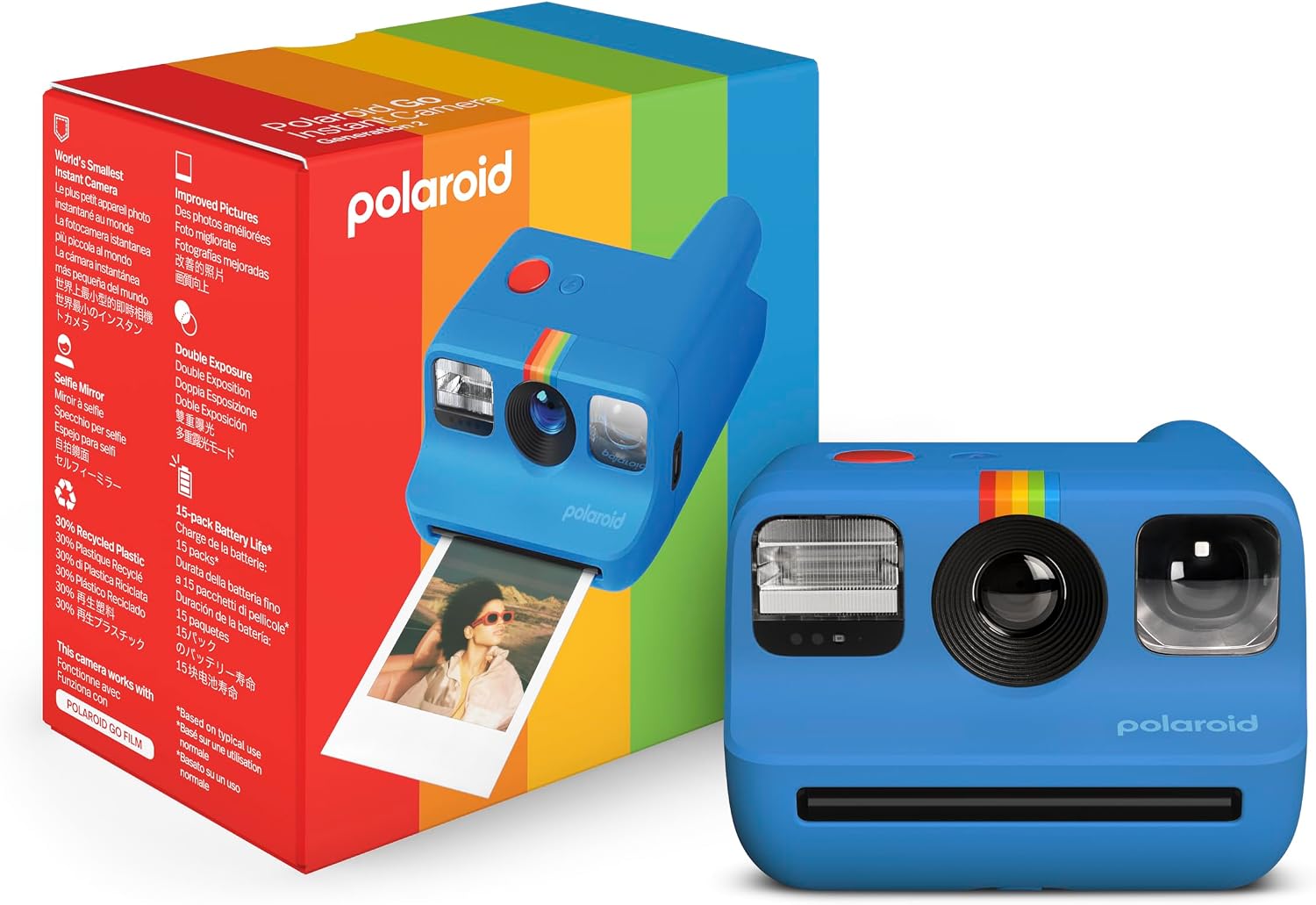 Polaroid Go Generation 2 Blue - Instant Camera, compatible with Polaroid Go Film, Color Blue