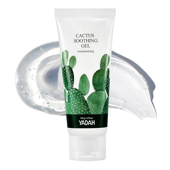 YADAH Cactus Soothing Gel 3.7 fl oz, Face & Body Hydration | With 95.02% prickly pear cactus extract, glycerin, panthenol and allantoin for light, cooling hydration.