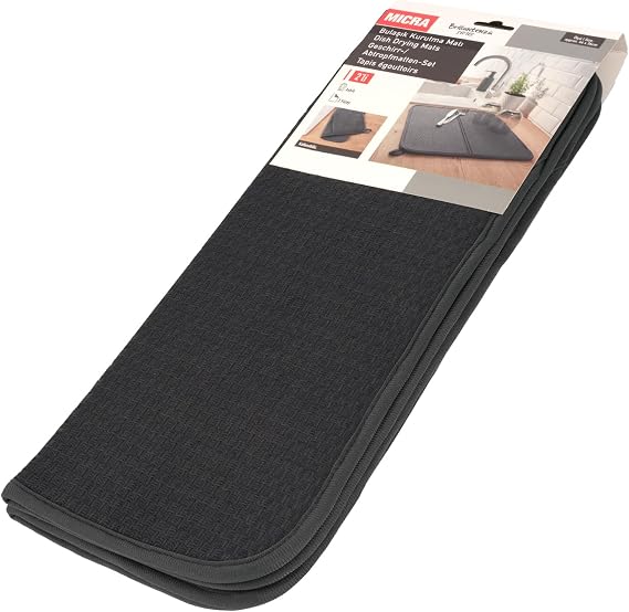PIKAS 2’li Mikrofiber Bulaşık Kurutma Matı 36x44 cm – Ultra Emici Mat Tezgah Üstü Bulaşık Pedi
