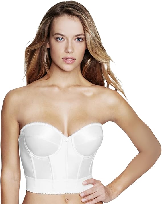 Dominique Noemi Womens Backless Strapless Longline Bustier Bridal Bra #6377 - Full Support, Shaping Bra - Lingerie for women
