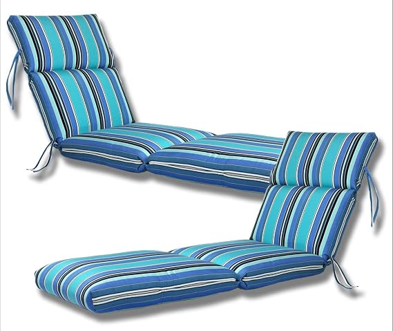 Comfort Classics Set of 2-22x74x5 Sunbrella Indoor/Outdoor Fabrics in Dolce Oasis CHANNELED Chaise Cushion Inc.