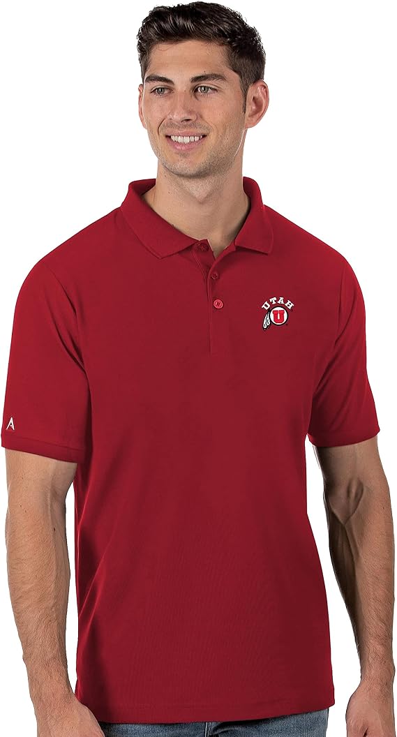 Antigua 104271022-E39957-Dark Red-2X Utah Univ U in Circ Uta Mens' Legacy Pique, Dark Red, 2X