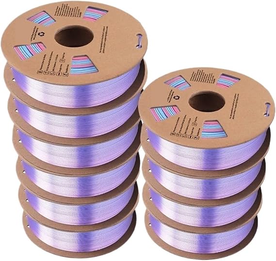 3D Printer Filament, 3D Printer Silk Filament, 1.75mm 10 Rolls 3D Printing Materials for 3D Printer&3D Pen(Silk 10RB02)