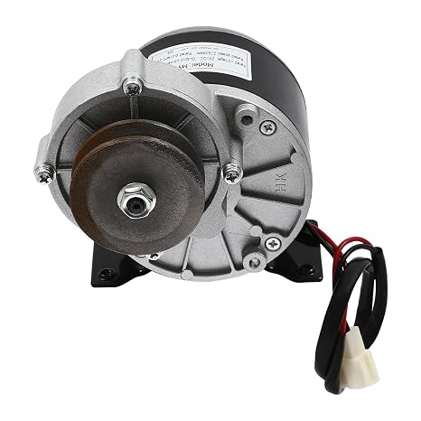 Gear Reduction Motor, 250W 2750 RPM DC Electric Brushed Motor Reductor with Belt Pulley, Geared Motor Accessory for Electric Car Scooter Tricycle Seeder (24V)