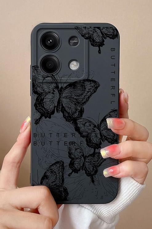 Xiaomi Redmi Note 13 Pro 4G İle Uyumlu Desenli Telefon Kılıfı PDNG01 Kapak Buterflay