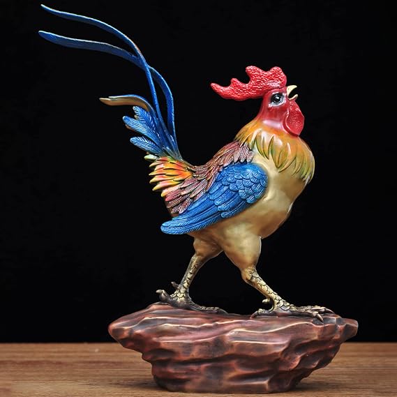 Sculpture Statues and Copper Rooster Decoration Statue Living Room Copper Rooster Decoration Housewarming Opening Gift