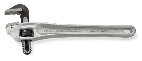 Rothenberger One-Handed Tube Pliers ALUDUR 18" with Replaceable Jaws - Loosens and Tighten Pipes and Fittings - Aluminum Alloy, 0-73 mm Diameter - 70161