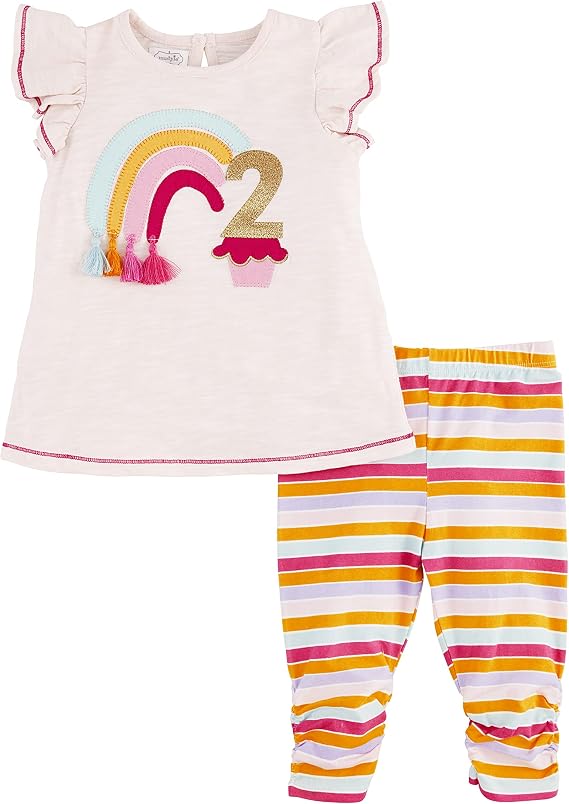 Mud Pie baby-girls Toddler Girl Birthday Tunic and Capri Set