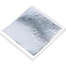 100 PCS Silver Leaf Sheets - Imitation Silver Foil 9x9cm for Art Craft Decoration, Gilding, Home Decor, Beauty, Makeup, Nail Art, DIY Creative Projects (9 x 9 cm)