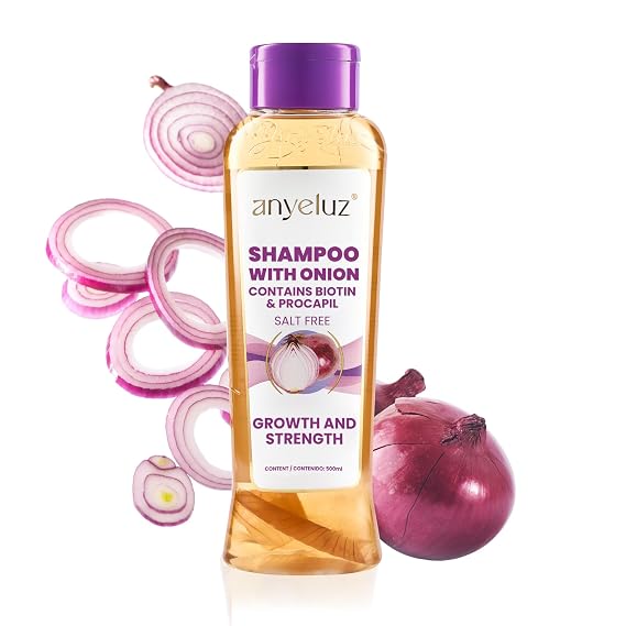 ANYELUZ Onion Shampoo for Oily Hair with Odorless Formula, 16.9 Fl Oz | Salt & Paraben Free, Botanical Extracts, Daily Cleansing, Fresh Feeling, All Hair Types