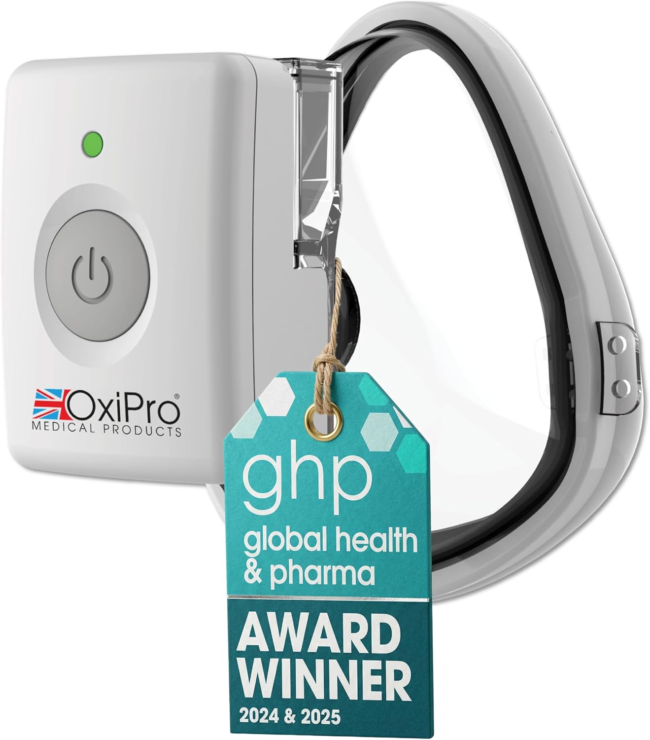 OxiPro NB15 Nebuliser - Health & Pharma Award Winner 2025 - Hands Free Rechargeable Nebulizer Machine - Adults & Kids - Quiet 45dB - Ultra Fine 5μm Nebulisation for Home Use - Small  Large Masks