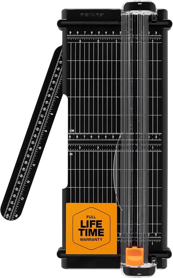 Fiskars Recycled SureCut Portable Paper Cutter, 12" Cut Length