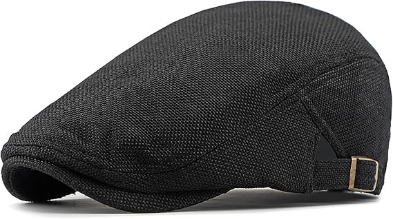 DIYDECAL Mens Flat Cap Newsboy Cap Adjustable Ivy Driving Scally Hat for Men Women