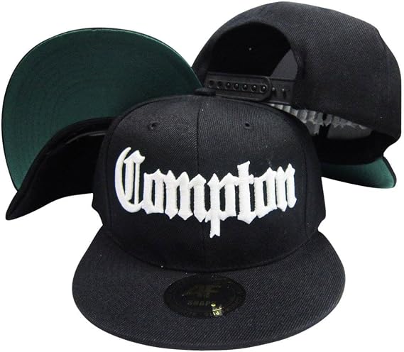 Gravity Threads Compton Old English Black Adjustable Flatbill Snapback Hat w sunglass