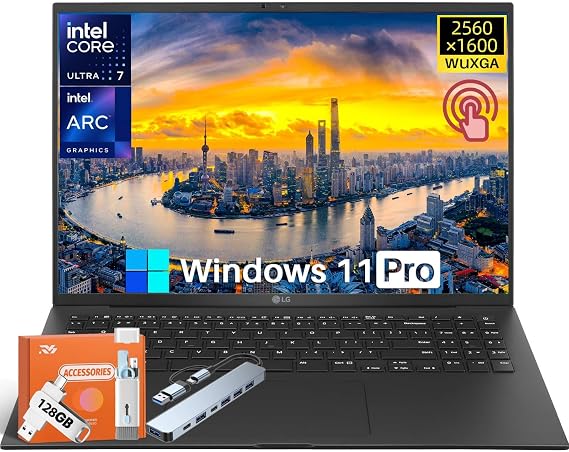LG Gram 17 Touchscreen Business Laptop, Copilot+ PC, 17" 2.5K WQXGA Display, Intel Ultra 7 Series 2 258V, Intel Arc Graphics, 32 GB DDR5, 4 TB SSD, Wi-Fi 7, Win11 Pro, Backlit KB, w/Accessories