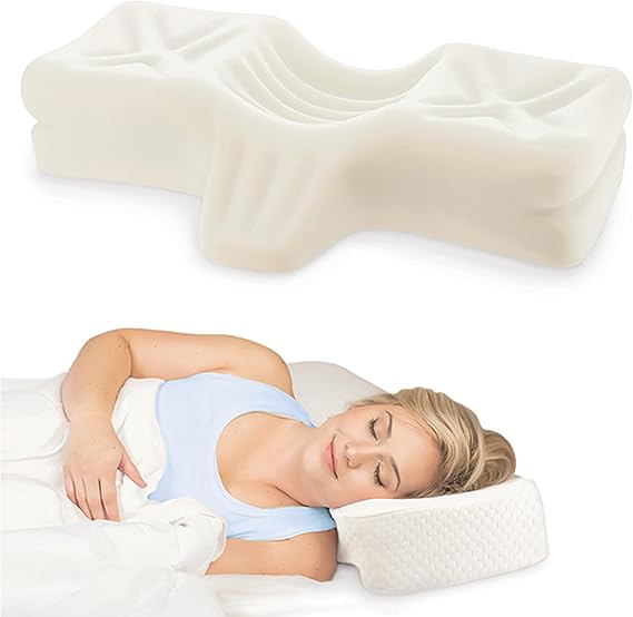 Therapeutica LITE Ergonomic Cervical Pillow for Neck Pain Relief, AVG, WH | Precision-molded foam supports natural spinal alignment while airflow channels help improve comfort throughout the night.