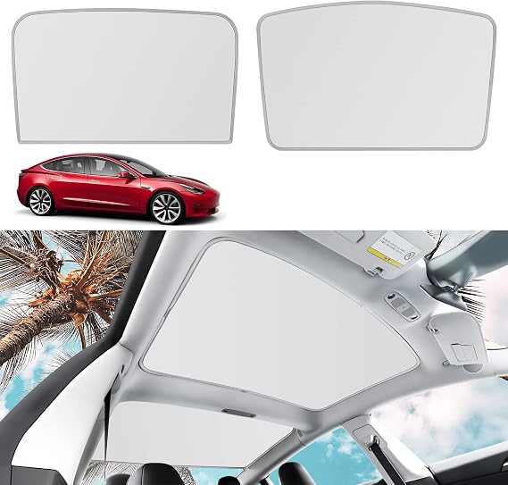 Roof Sunshade for Tesla Model 3 Upgraded Version Sunroof Shade Sunshade for Tesla Model 3 Accessories 2017-2020 Ice White