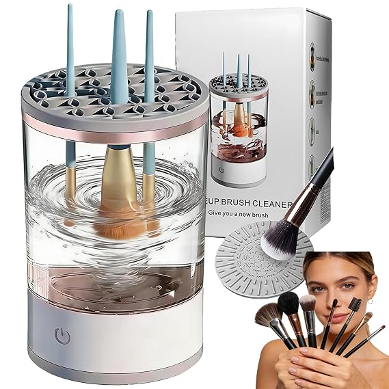 Electric Makeup Brush Cleaner Machine, Cosmetic Brush Cleaner for Deep Cleaning All Size Makeup Brushes