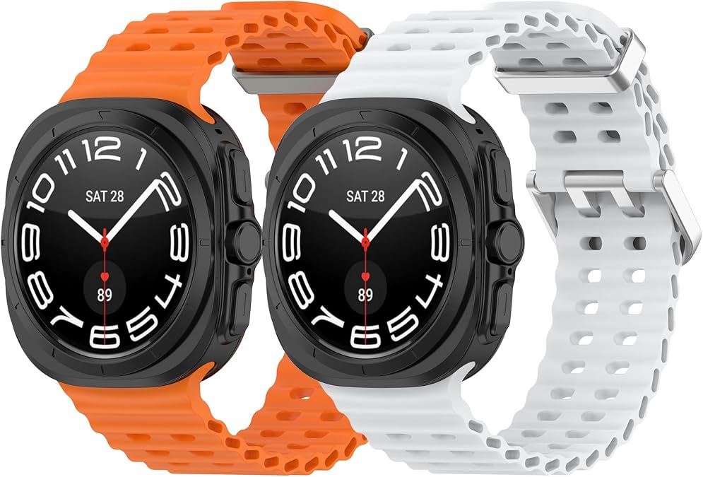 Fit for Samsung Galaxy Watch Ultra 47mm Watch Band Women Men, Adjustable Silicone Replacement Bands Straps Wristbands Bracelet Accessories Fit for Samsung Galaxy Watch Ultra 47mm
