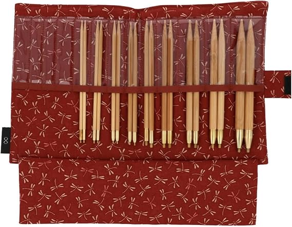 Seeknit Circular Knitting Needles Set, Bamboo, red, Mittelgroe/Groe