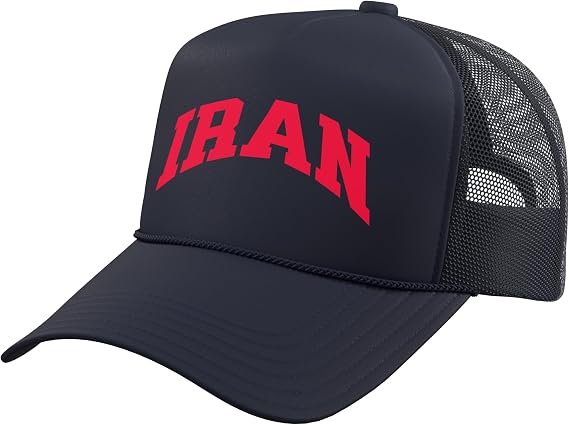 Iran College Style Sports Fan Trucker Hat with Adjustable Mesh Back