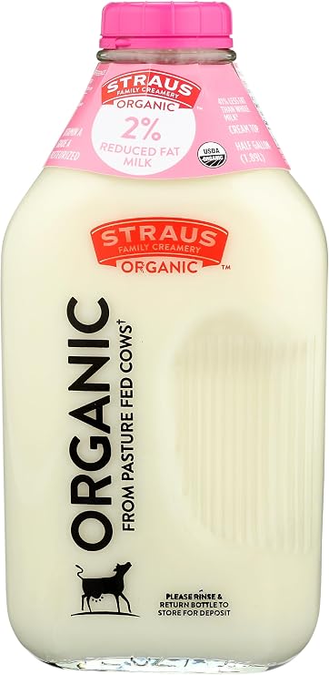 Straus Family Creamery, Milk Reduced Fat, 64 Fl Oz