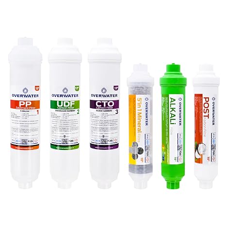 OverWater Enclosed Case Water Purifier 6-Piece Inline Filter Set Progressive (Without Marble Set) FIN60MA