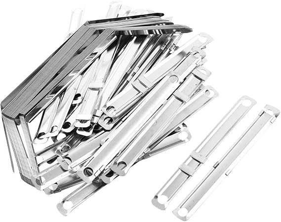 uxcell Metal Prong Paper Fasteners, 2 Inch Capacity, 3.1 Inch Base for Paper File Clip Folder Accessories, 50 Per Box, Silver Tone