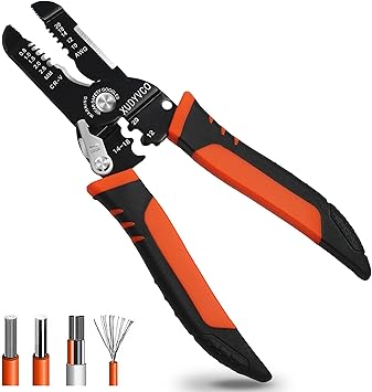 XUDYVCO 5-In-1 Wire Stripper Tool, 3rd Generation Wire Strippers for 10-20 AWG Electric Wire, 7IN Multifunctional Electrician Cable Stripper for Stripping, Cutting, Crimping, Sharpening, Clamping