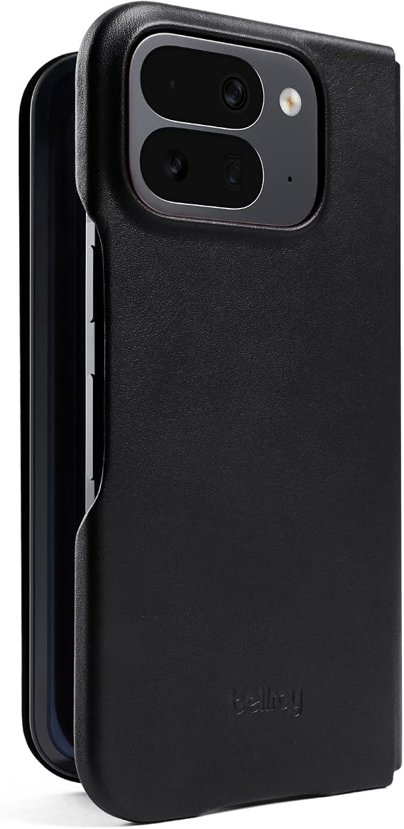 Bellroy Pixel Folio, Compatible with Google Pixel 10 Pro Fold - Black | Leather folio phone case for Google Pixel 10 Pro Fold with full-cover protection and a soft microfiber lining