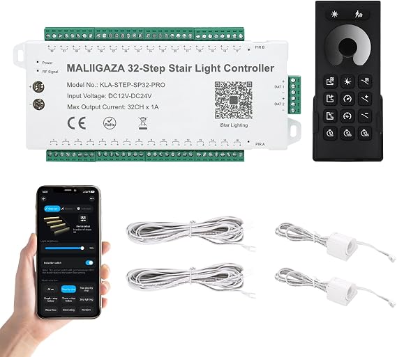 Stair Light Controller 32 Channel with PIR Motion Sensor APP Remote Control