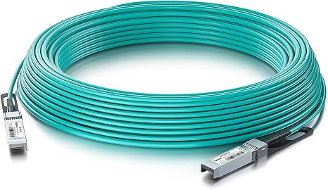 10Gtek 10G SFP+ AOC Cable - 10GbE SFP+ to SFP+ Active Optical Fiber Cable, OM3 MMF Direct-Attach Fiber Assemblies with SFP+ connectors for Cisco SFP-10G-AOC15M, Ubiquiti UniFi, Mikrotik, 15-Meter