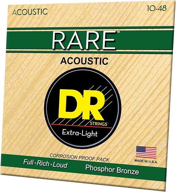DR Strings Rare - Phosphor Bronze AcousticHex Core 10-48