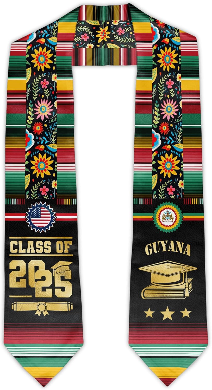 National Flag Graduation Stole Sash Class of 2025, Flag Sash 72 Inch Honor Stole for Graduation