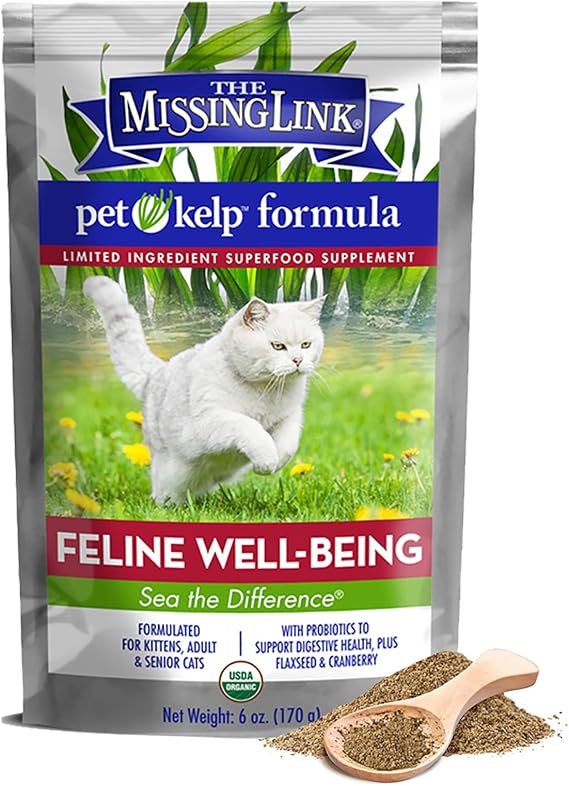 The Missing Link Pet Kelp Cat Well-Being Organic Supplement Powder, 8 oz