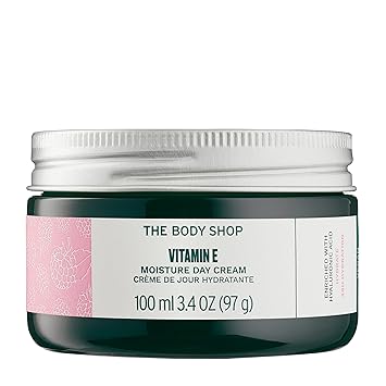 The Body Shop Vitamin E Moisture Cream Fast Absorbing Hydrates, Moisturizes and Protects For All Skin Types 3.4 oz