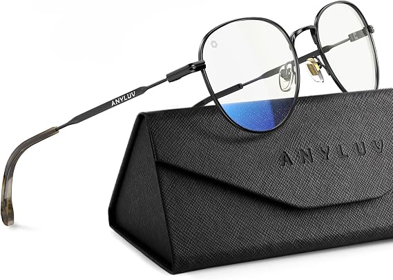 ANYLUV Blue Light Blocking Glasses Men Women, Round Lightwight Blue Light Glasses Computer Screen for Eye Protection