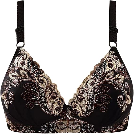 NATHGAM Sexy Bras for Women Floral Lace Embroidery Plus Size Bra High Support Push Up Bras Wireless Full Coverage Sport Bras