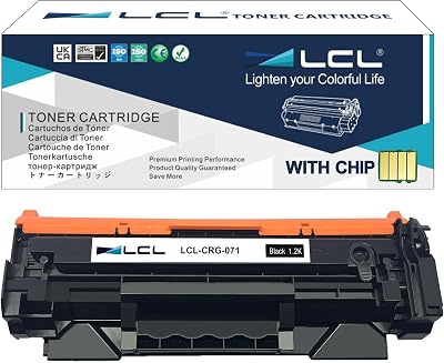 LCL Compatible Toner Cartridge Indicate Toner Level Replacement for Canon 071 CRG071 CRG-071 5645C001 i-SENSYS LBP122dw MF272dw MF275dw LBP120 MF270 LBP122 MF273dw Support for Fax 1-Pack Black