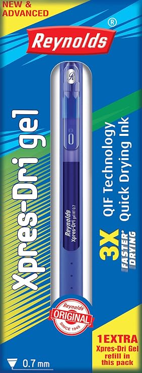Reynolds Xpres-Dri Gel-RT Pen Blue Ink - Pack of 5 Pen (0.7 mm)
