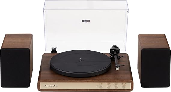 Crosley C65A-WAGL Record Player with Speakers, Walnut