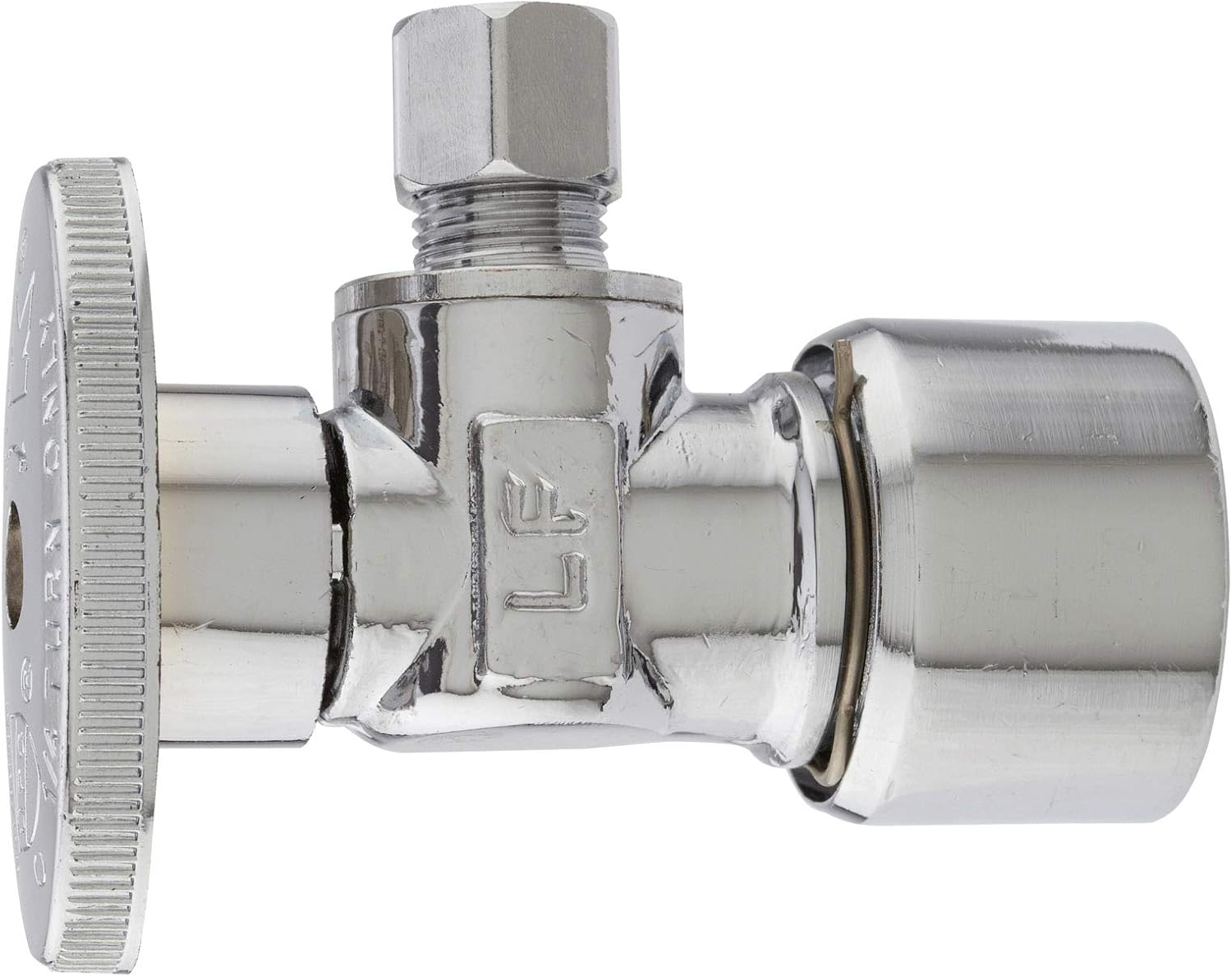 KEENEY K2626PCPO Quarter Turn Quick Lock Angel Valve, 1/2" x 1/4", Silver